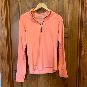 Nike Dri-Fit orange quarter zip top